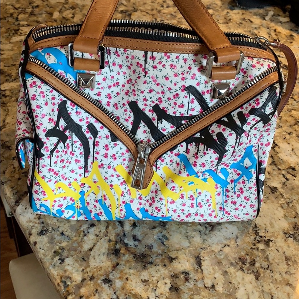 L.A.M.B. by Gwen Stefani Grafiti Leather Tote